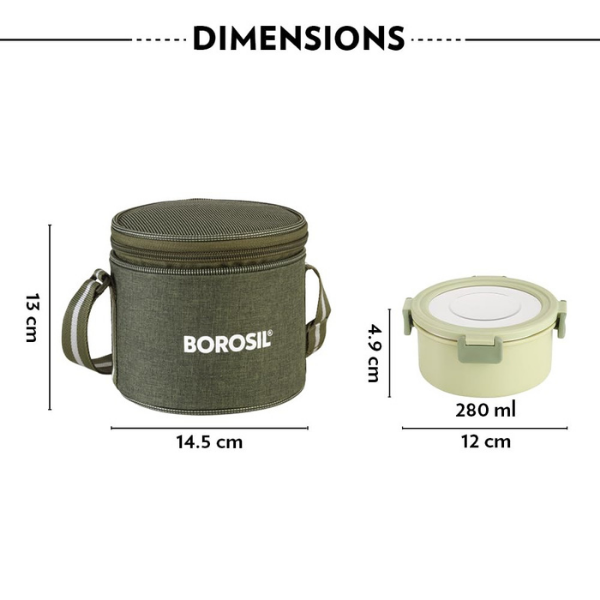Borosil Glory Tall Microwave Safe Lunch Box