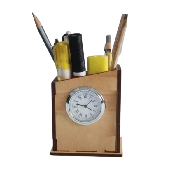 Pen Stand with Clock