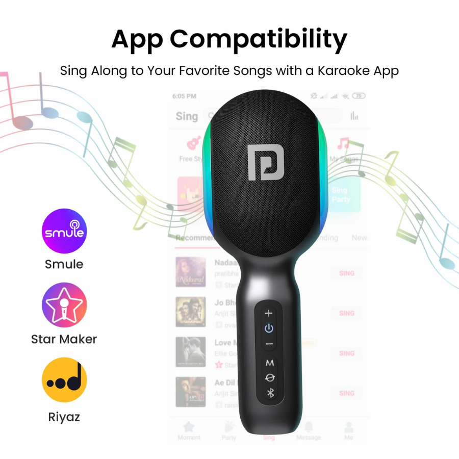 Portronics Dash 2 Wireless Karaoke Mic With Speaker