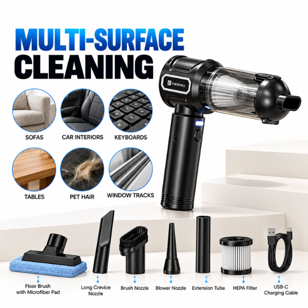 Portronics Mopcop Pro - Vaccum Cleaner, Blower and Mop Ready