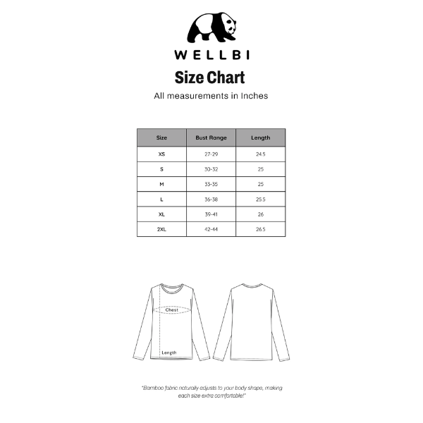 Wellbi Women's Bamboo Full Sleeves T-Shirt