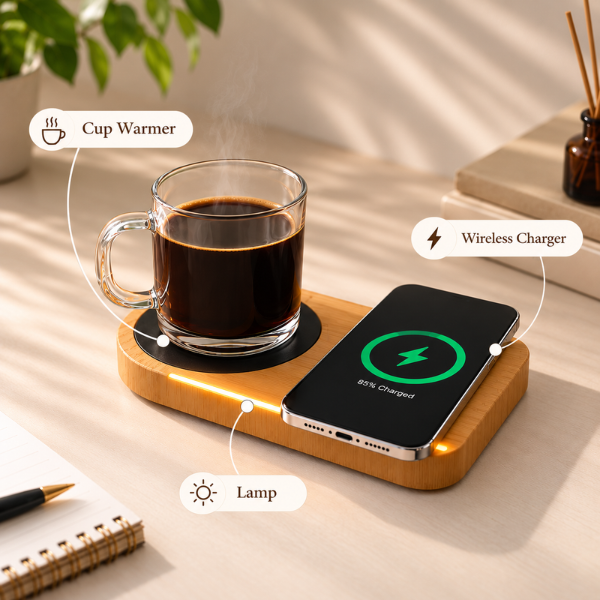 Willow Aura Cup Warmer with Wireless Charger & Lamp