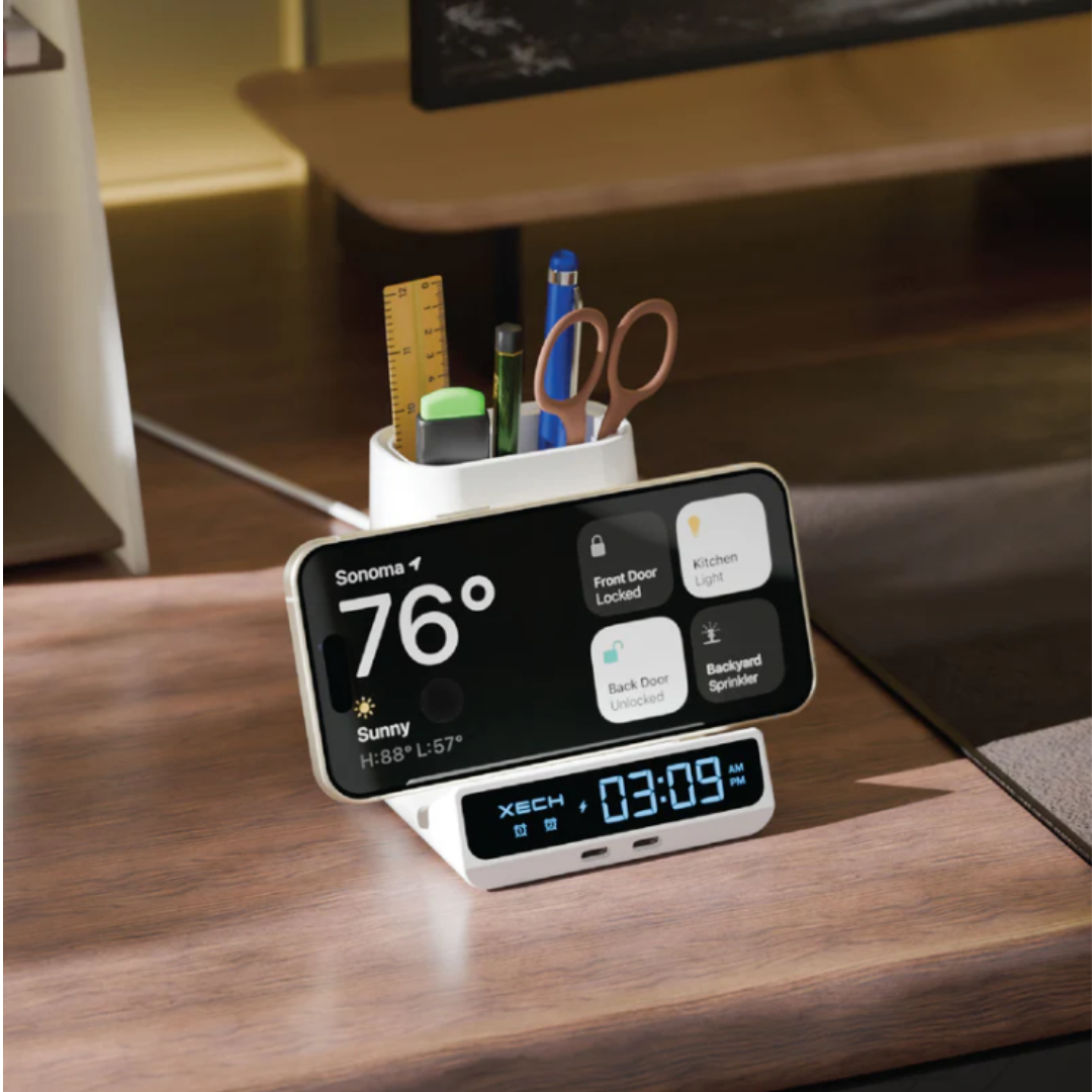 Xech Quest Max Clock With Pen Stand & Wireless Charger