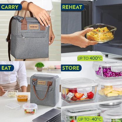Borosil Gourmet Glass Lunch Box Set