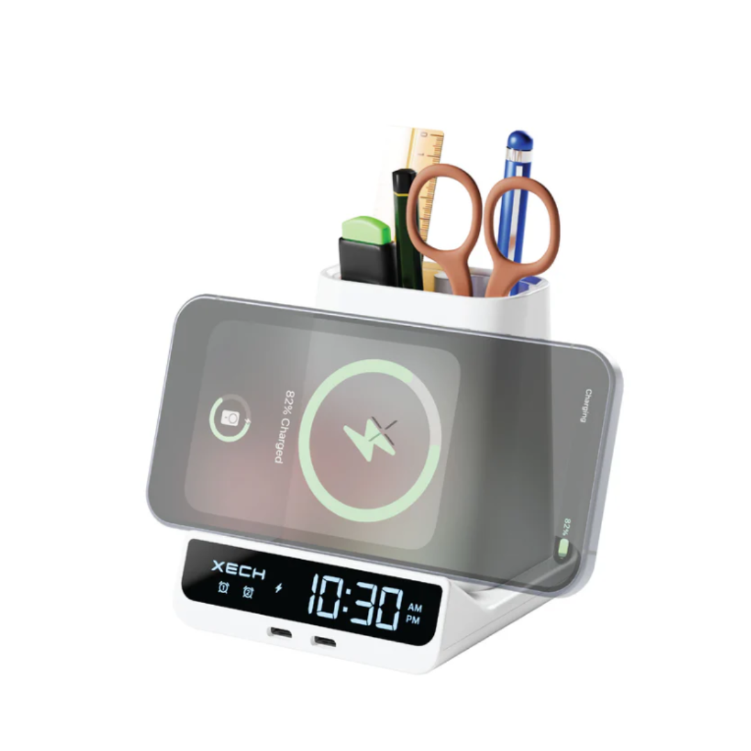 Xech Quest Max Clock With Pen Stand & Wireless Charger