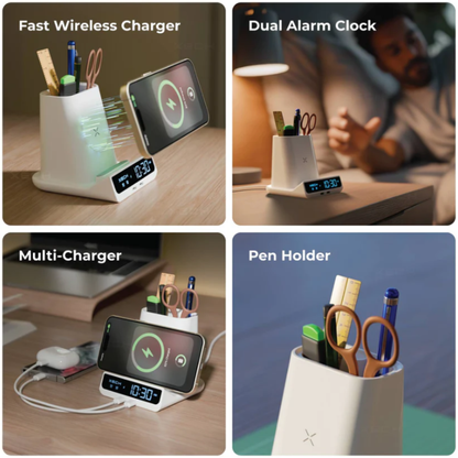 Xech Quest Max Clock With Pen Stand & Wireless Charger