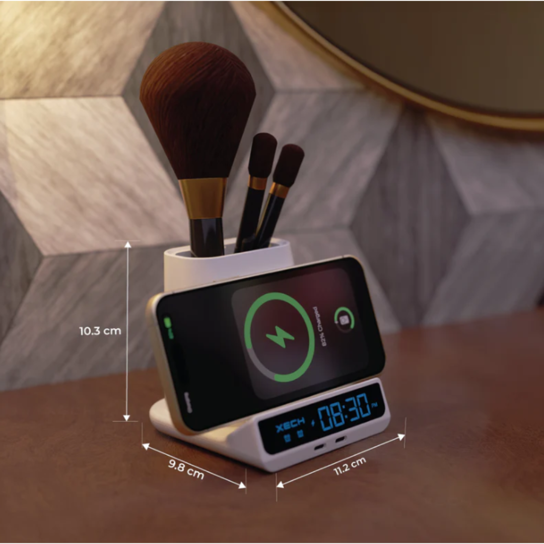 Xech Quest Max Clock With Pen Stand & Wireless Charger