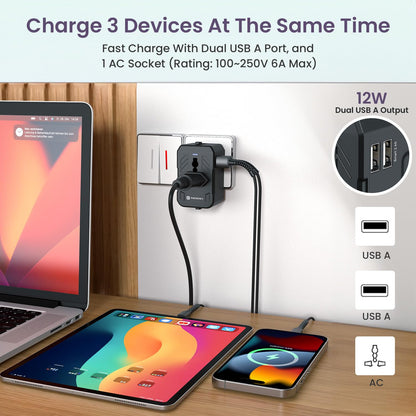 Portronics Juicemate 2 Universal Travel Adapter