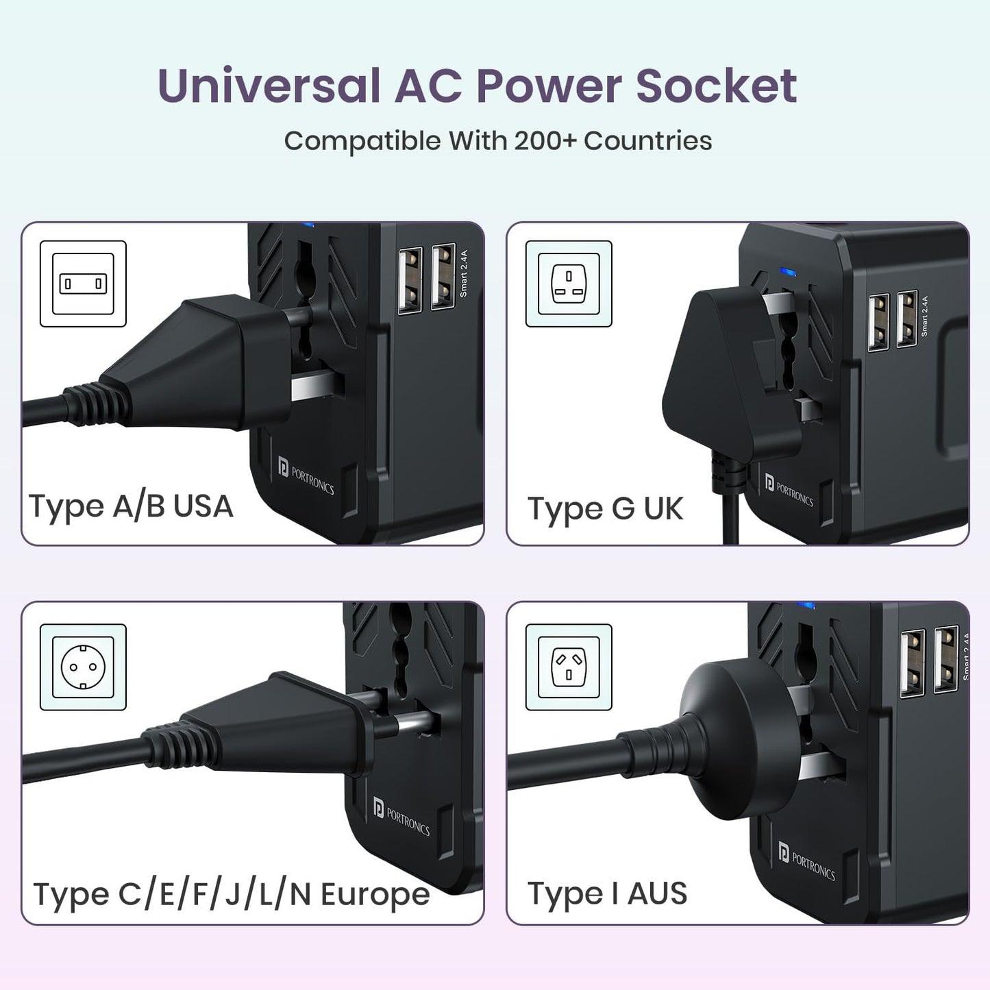 Portronics Juicemate 2 Universal Travel Adapter