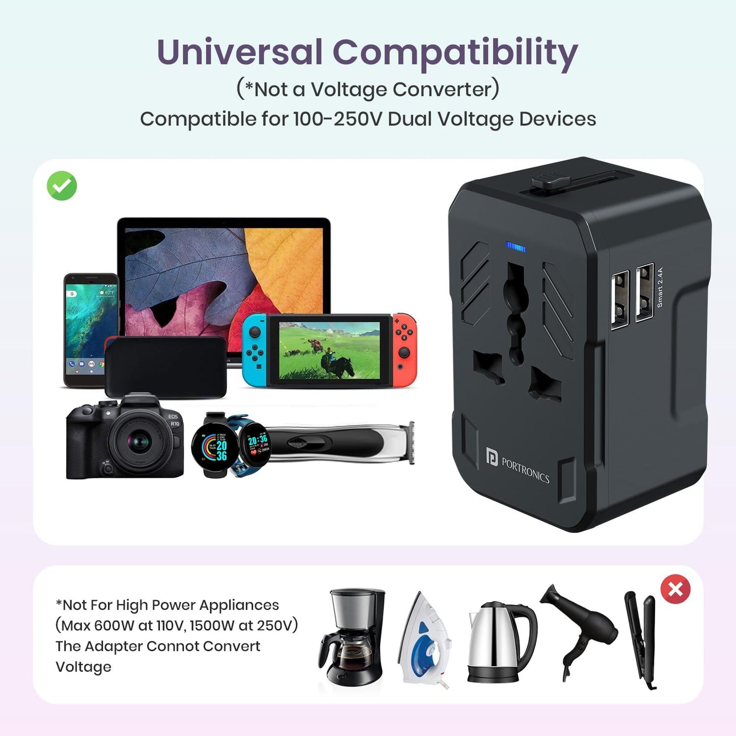 Portronics Juicemate 2 Universal Travel Adapter