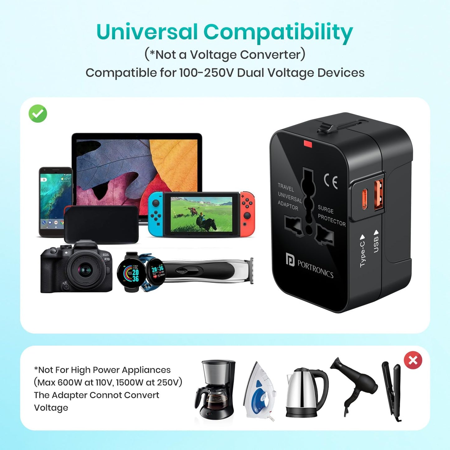 Portronics Universal Travel Adapter