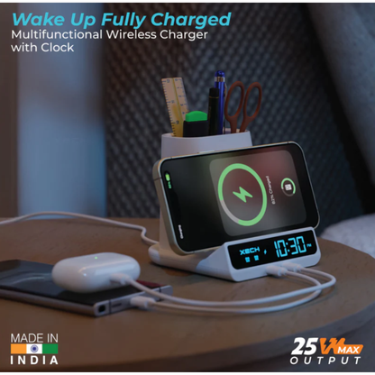 Xech Quest Max Clock With Pen Stand & Wireless Charger