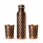 Borosil Antique Copper Bottle with Glass Set