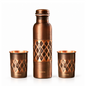 Borosil Antique Copper Bottle with Glass Set
