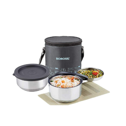 Borosil Carryfresh Round Stainless Steel Lunchbox
