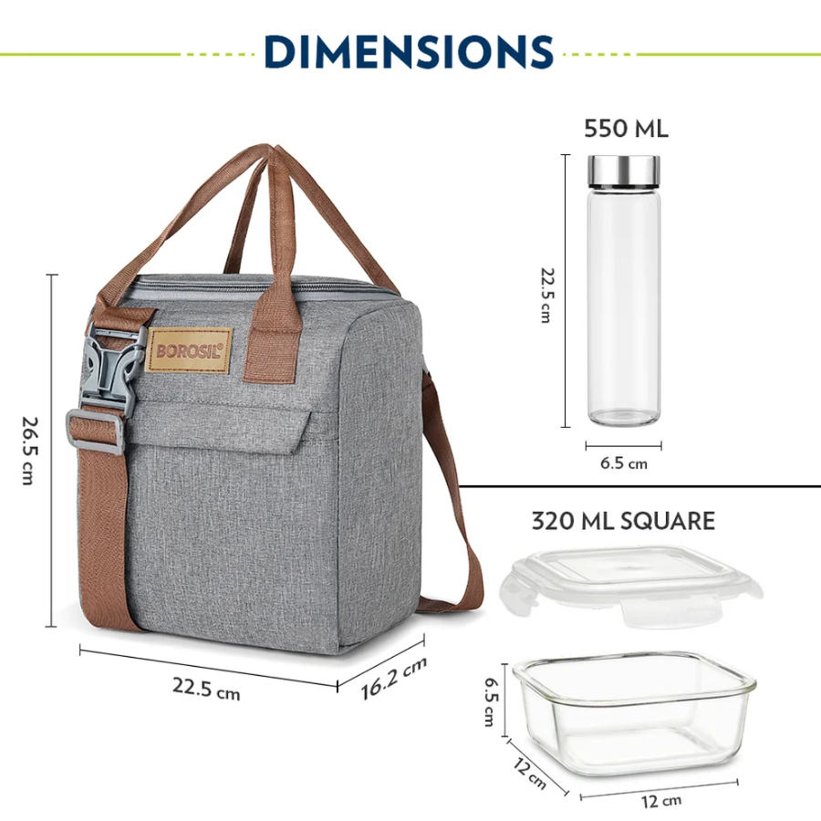 Borosil Gourmet Glass Lunch Box Set