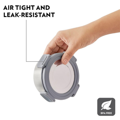 Borosil Slate Round Stainless Steel Lunchbox