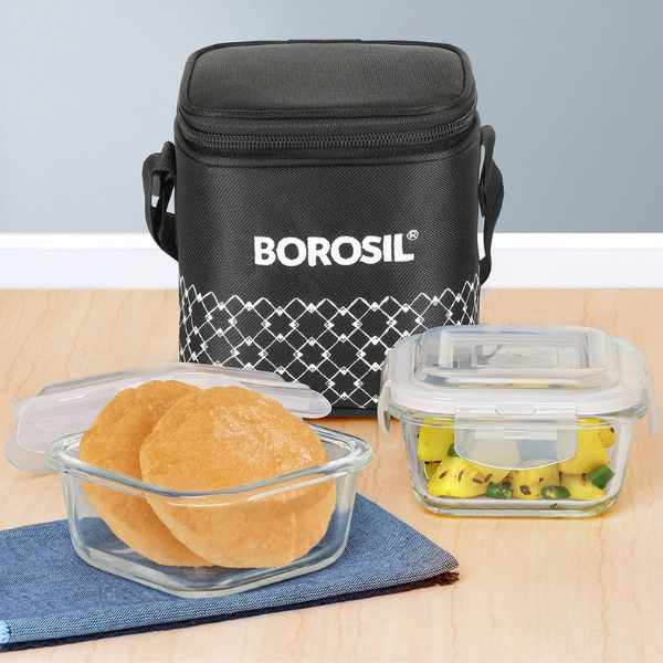 Borosil Square Glass Lunch Box