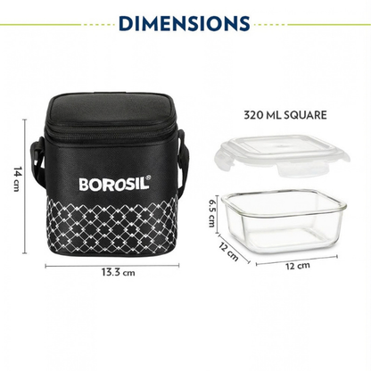 Borosil Square Glass Lunch Box