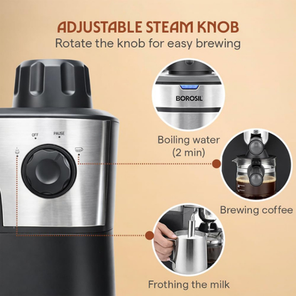 Borosil Brew Mate Espresso Coffee Maker