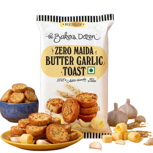 Bakers Dozen Butter Garlic 100% Whole Wheat Toast