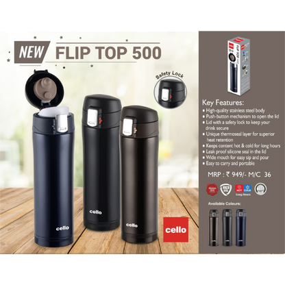 Cello Flip Top Flask