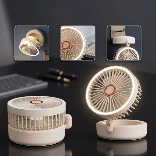 Drift Foldable Fan with Ring Light