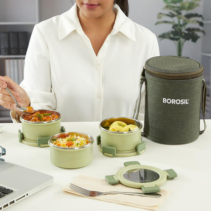 Borosil Glory Tall Microwave Safe Lunch Box