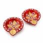 Golden Bloom Diya - Set of 2