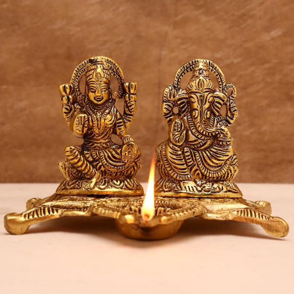 Lakshmi Ganesh Idol Set Diya