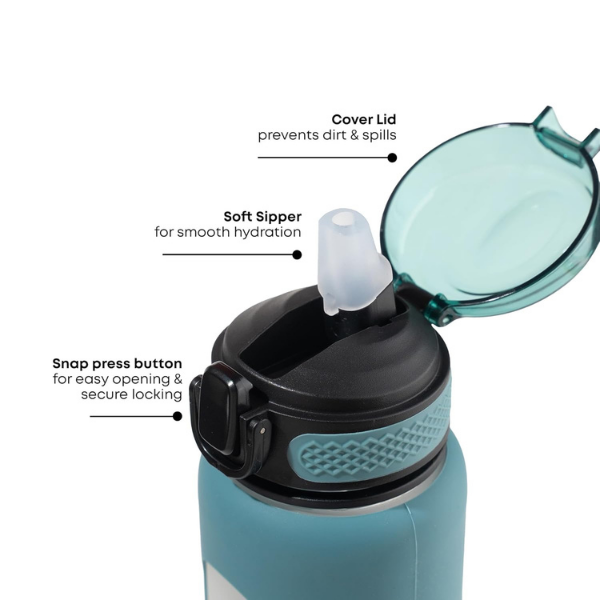 Motivational Borosilicate Glass Water Bottle