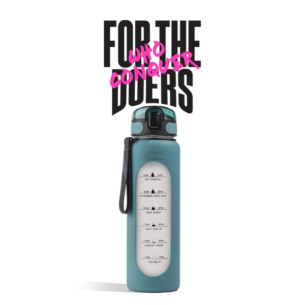 Motivational Borosilicate Glass Water Bottle