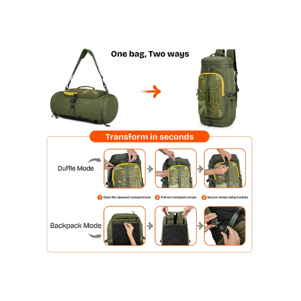 Nasher Miles Hunter Duffle cum Backpack
