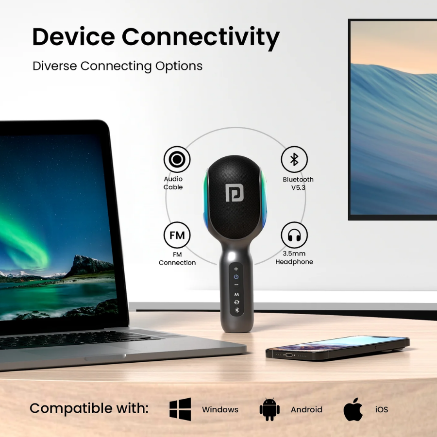 Portronics Dash 2 Wireless Karaoke Mic With Speaker