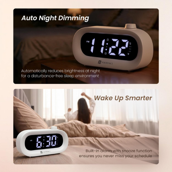 Portronics Glowtime Multi Function LED Digital Desk Clock