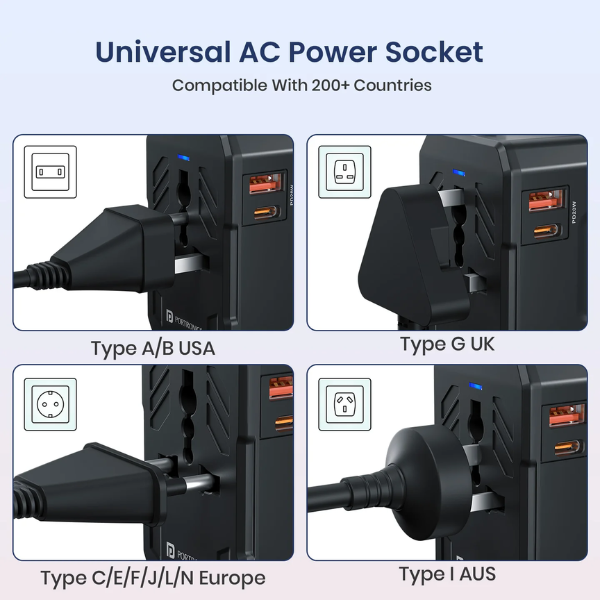 Portronics Juicemate 4 Universal Travel Adapter