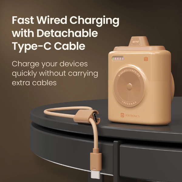 Portronics Moji 10 magnetic Mini Wireless Powerbank