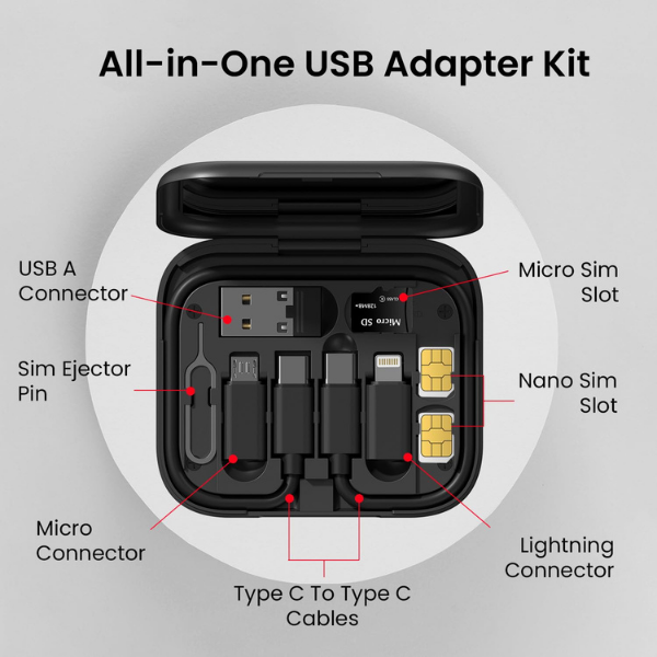 Portronics Snapcase Multipurpose Charging Cable and Connector