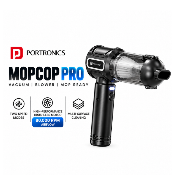 Portronics Mopcop Pro - Vaccum Cleaner, Blower and Mop Ready