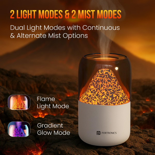 Portronics Magma Humidifier with Night Lamp