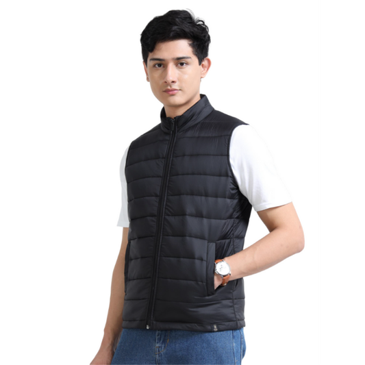 Rare Rabbit Signature Sleeveless Bomber Jacket