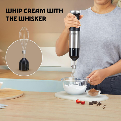 Borosil Smartblend Hand Blender with Chopper & Whisker