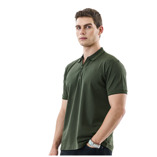 Snitch Textured Zipper Polo T-Shirt