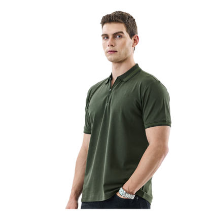 Snitch Textured Zipper Polo T-Shirt