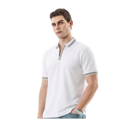 Snitch Textured Zipper Polo T-Shirt