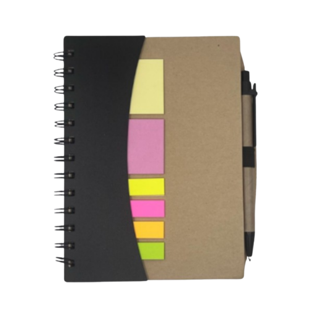 Spiral Memo Pad with Pen and Kraft Combo