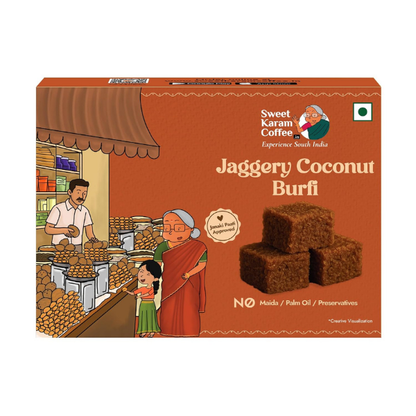 Sweet Karam Coffee Jaggery Coconut Barfi