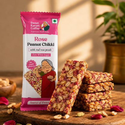 Sweet Karam Coffee Rose Peanut Chikki Bar