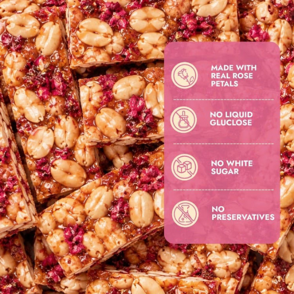 Sweet Karam Coffee Rose Peanut Chikki Bar