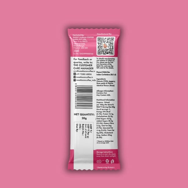 Sweet Karam Coffee Rose Peanut Chikki Bar